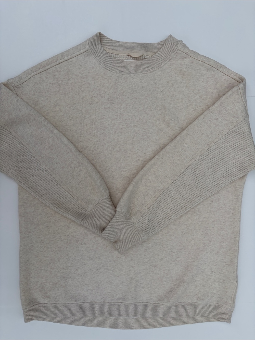 NEW- Aerie Oversized Crewneck Sweater in Light Beige Sz XXS
